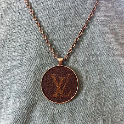 louis vuitton necklace etsy|Louis Vuitton monogram necklace.